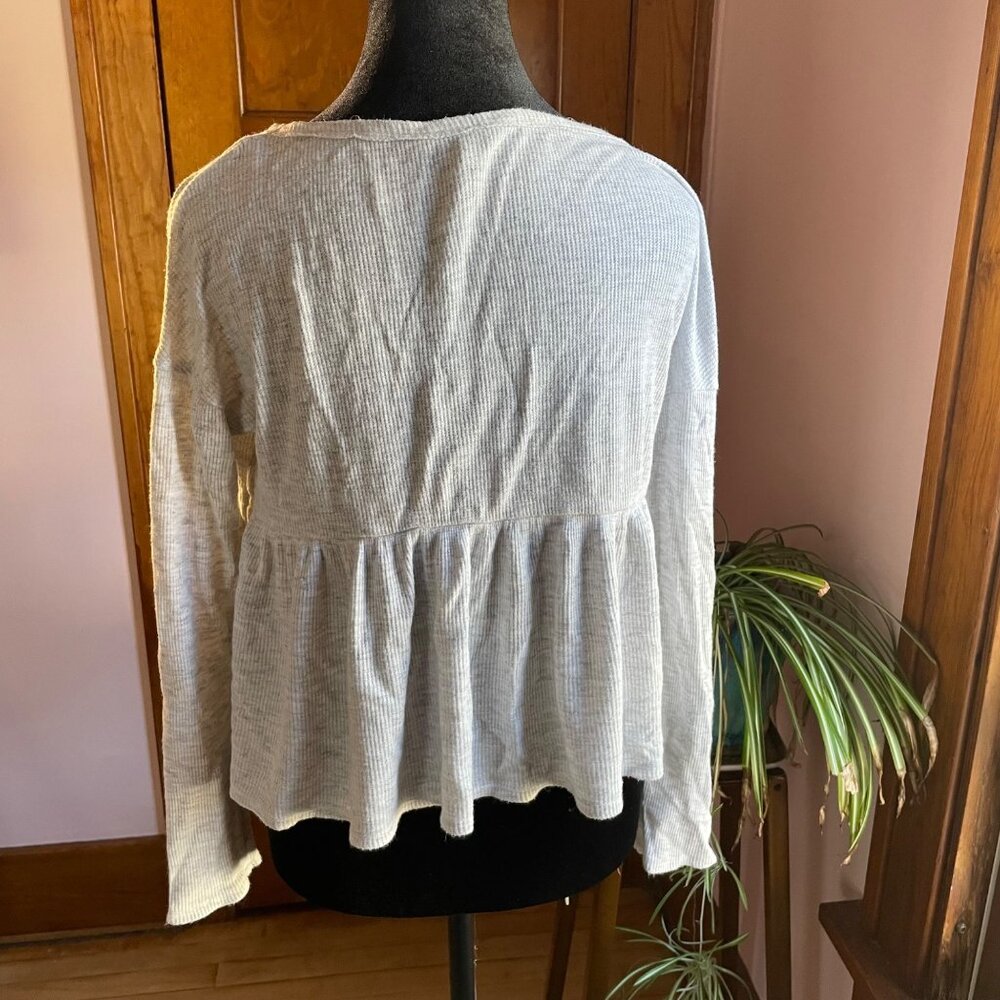 Alya Made in USA babydoll waffle knit top XS cottagecore coquette indie sleaze - Picture 6 of 10
